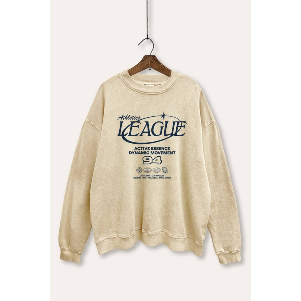 Retro Athletic Sports Graphic Mineral Wash Sweatshirt