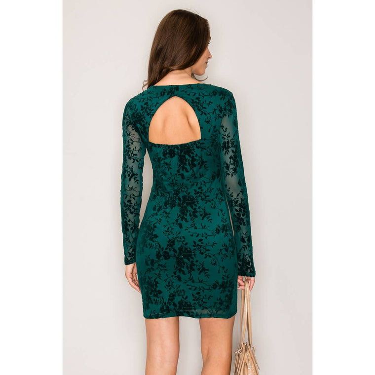 Spruce Mini Dress with Cutout Back