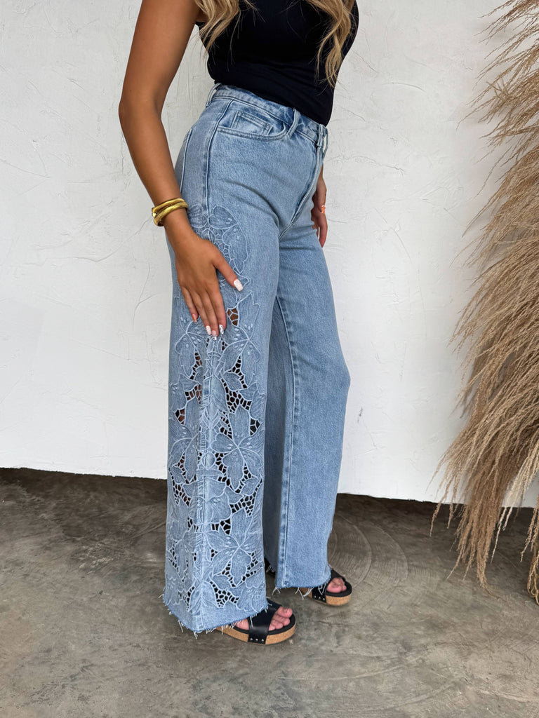 Lover Girl Lace Side Panel Jean