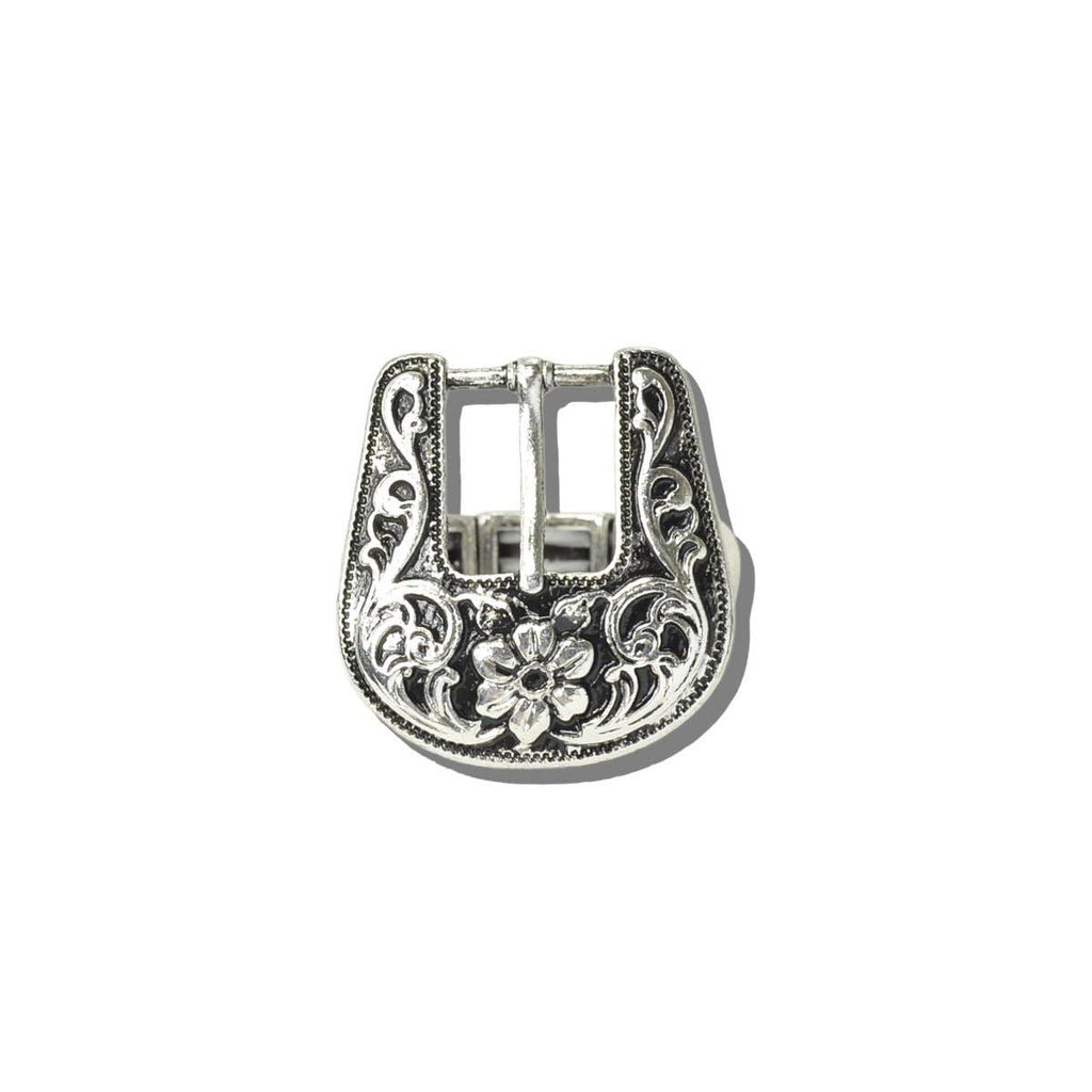 Floral Belt Buckle Stretch Ring