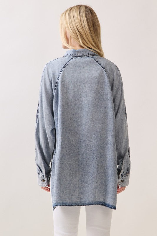 Tencel Denim  Button Down Top