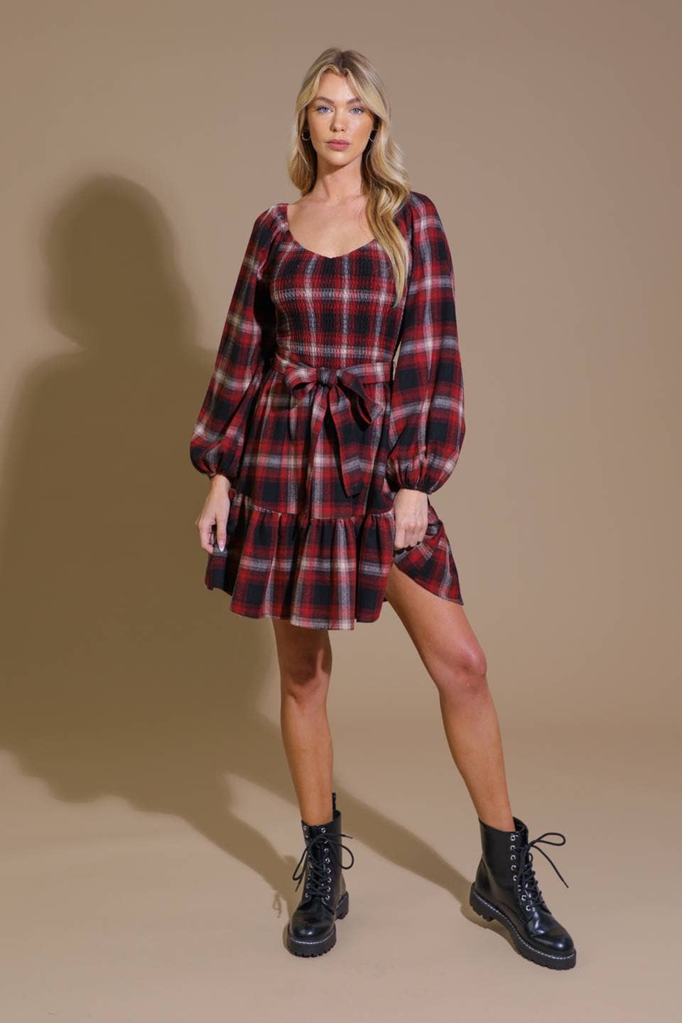 Playful Plaid Swing Dress