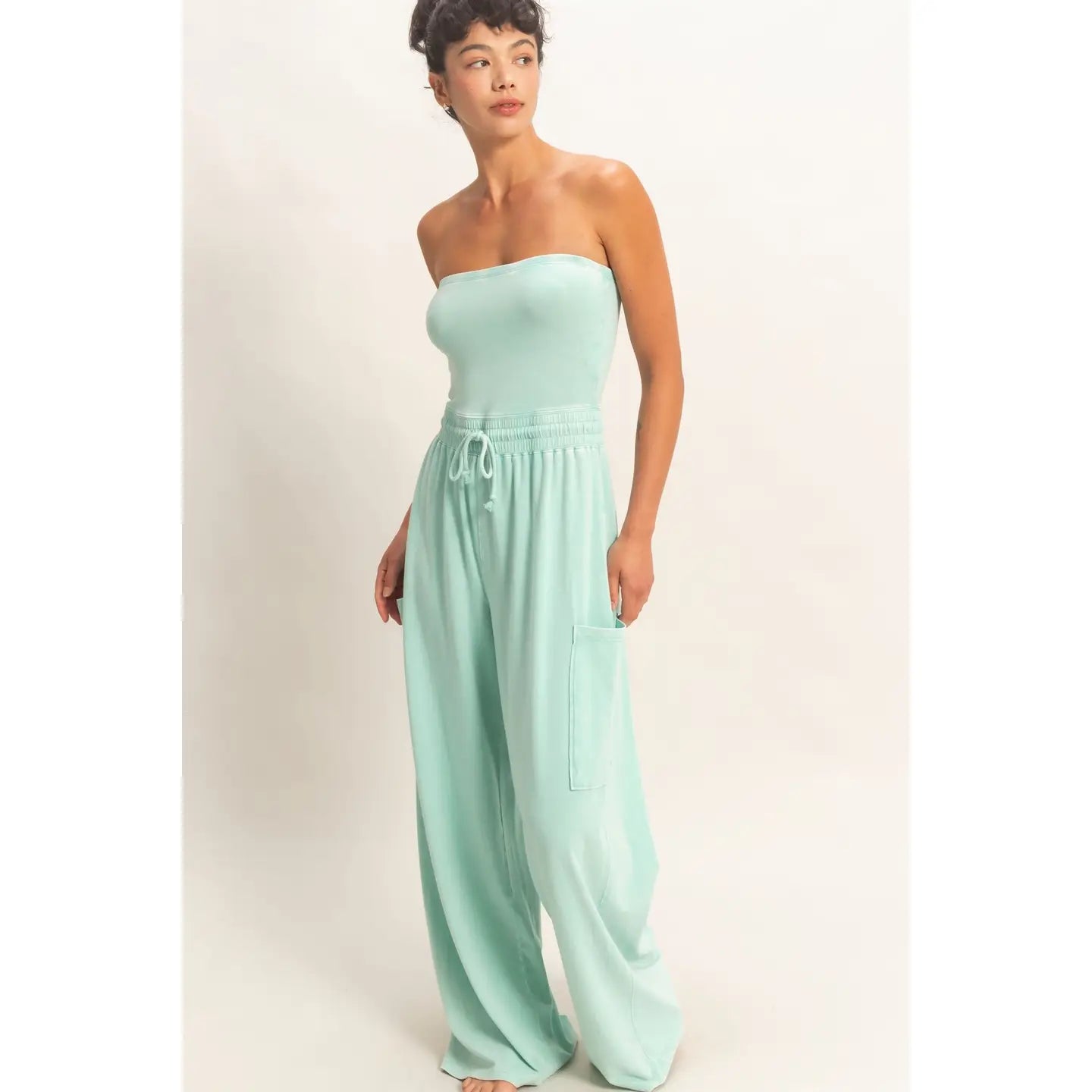Mint Strapless Jumpsuit