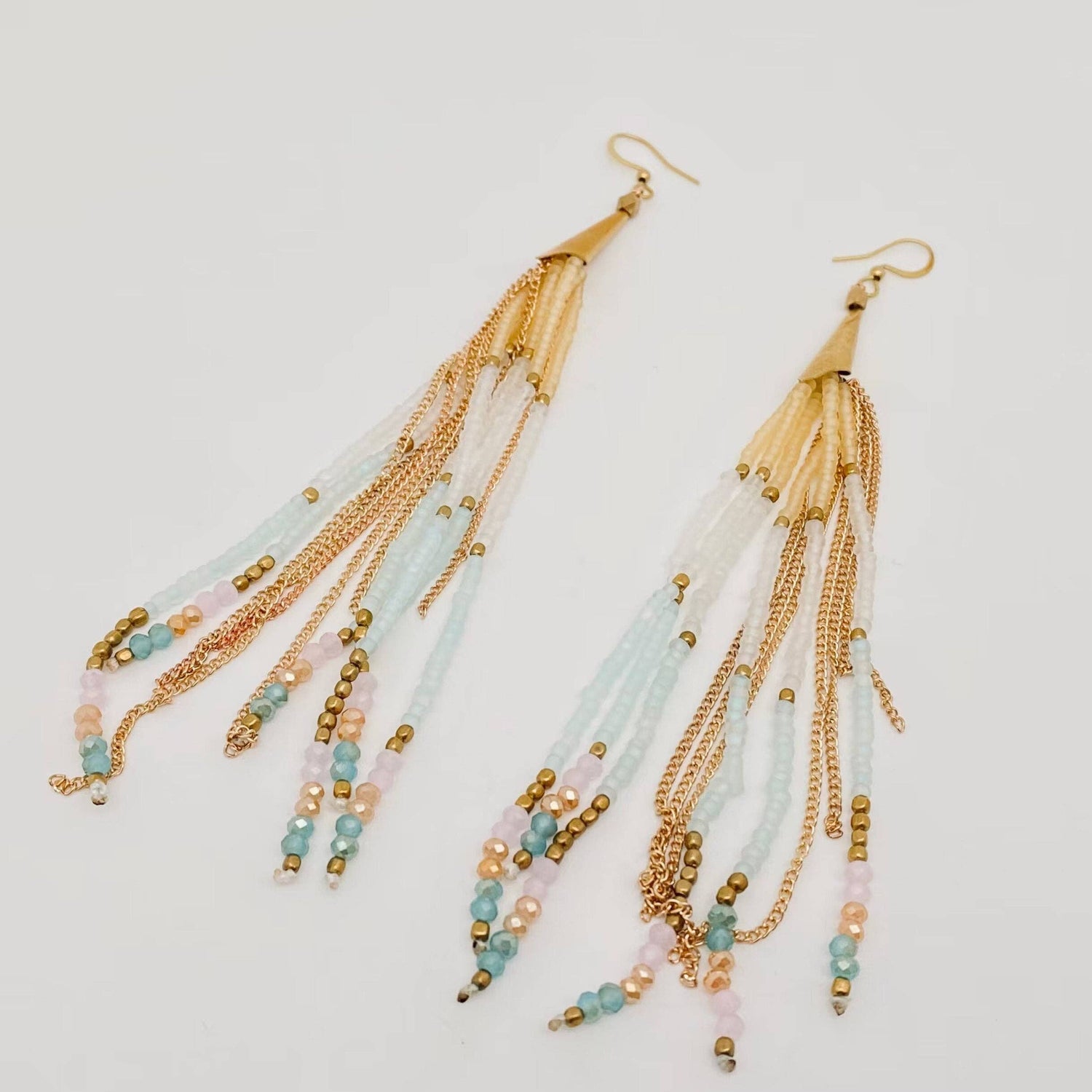 Seed Bead Tassels Earrings