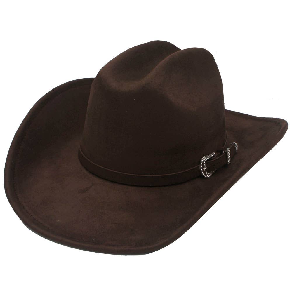 Dark Brown Sparkle Buckle Cowboy Hat