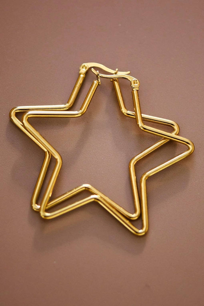 Star Girl Steel Hoop Earrings