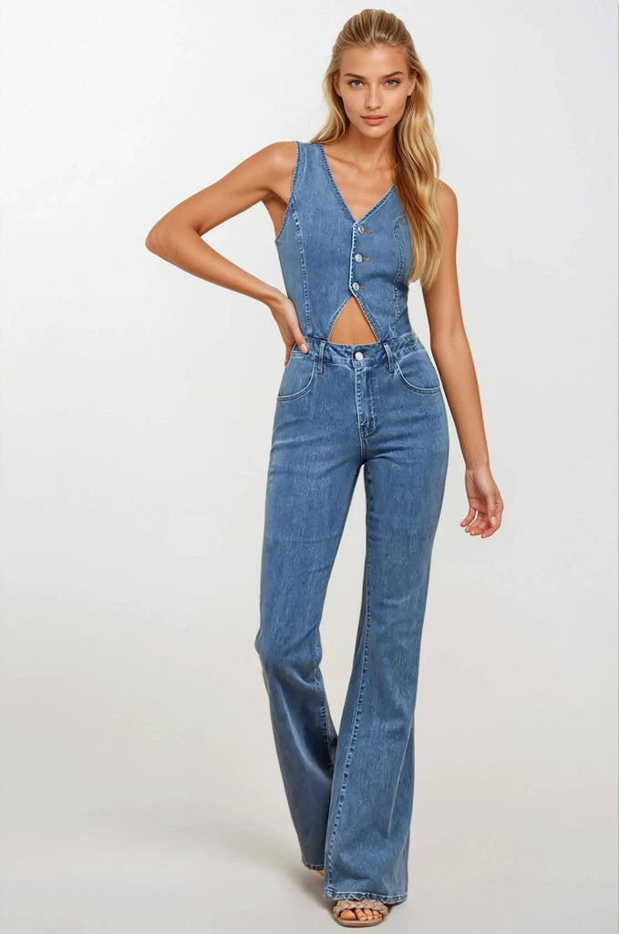 Chelsea Cutout Denim Jumpsuit