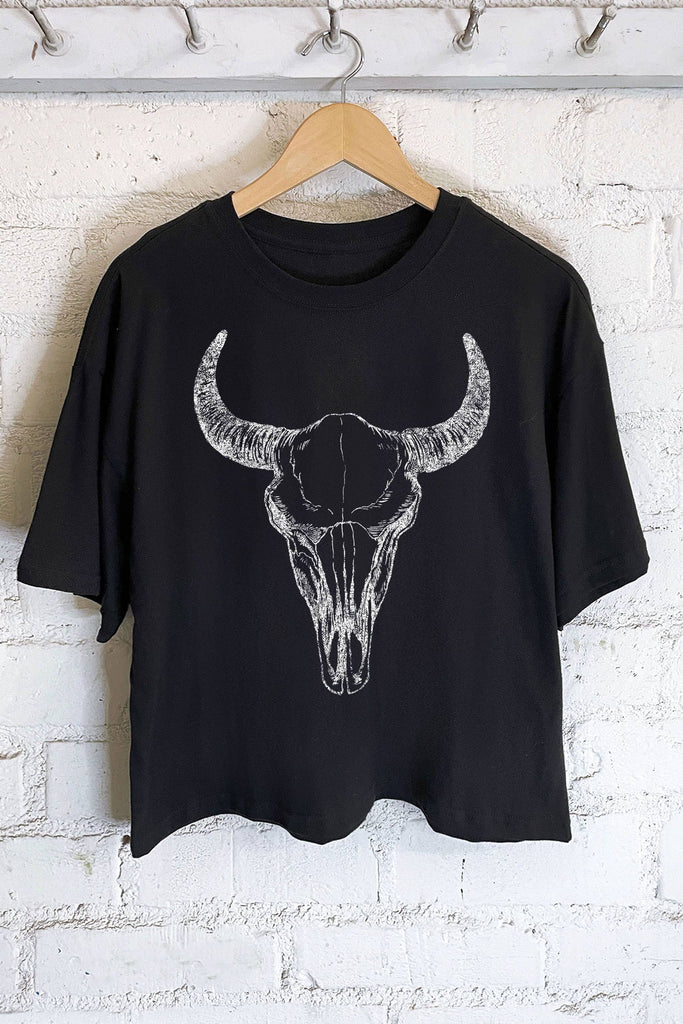 Cow Skull Crop Tee