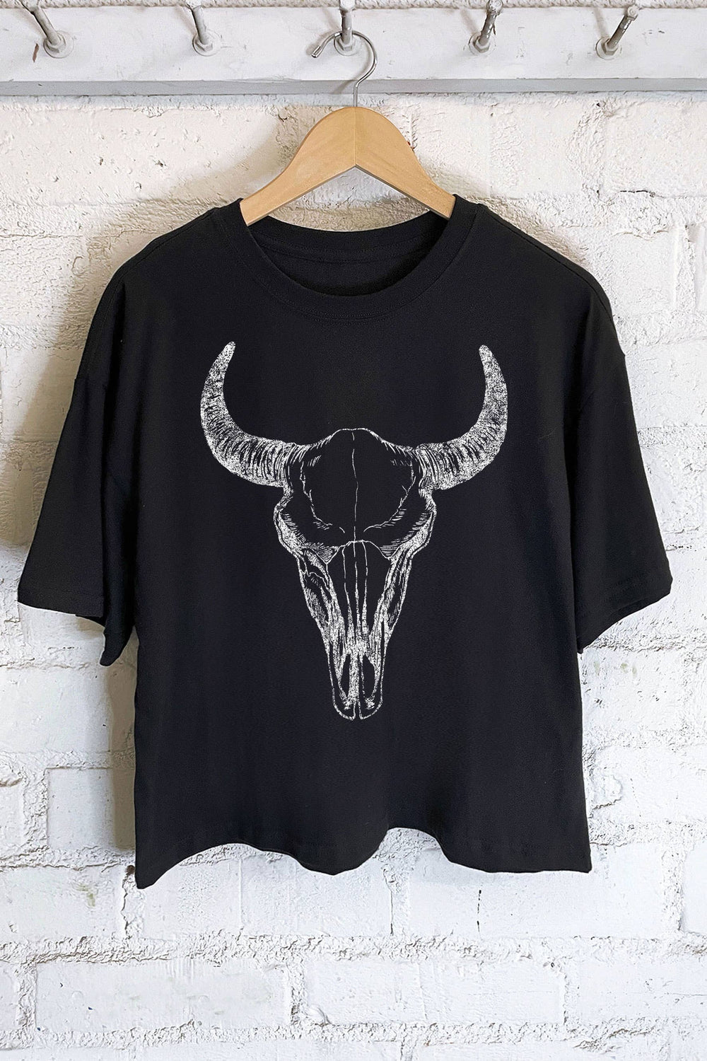 Cow Skull Crop Tee