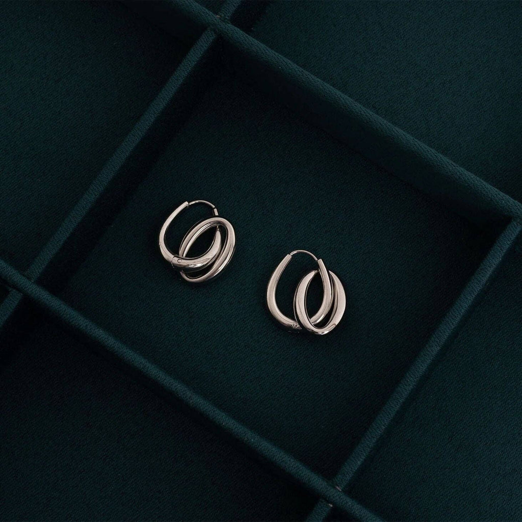 Double Hoop Dangle Earrings
