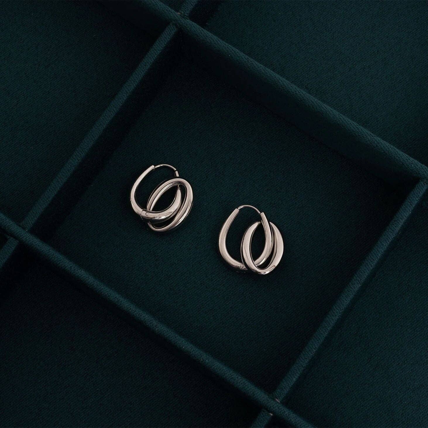 Double Hoop Dangle Earrings
