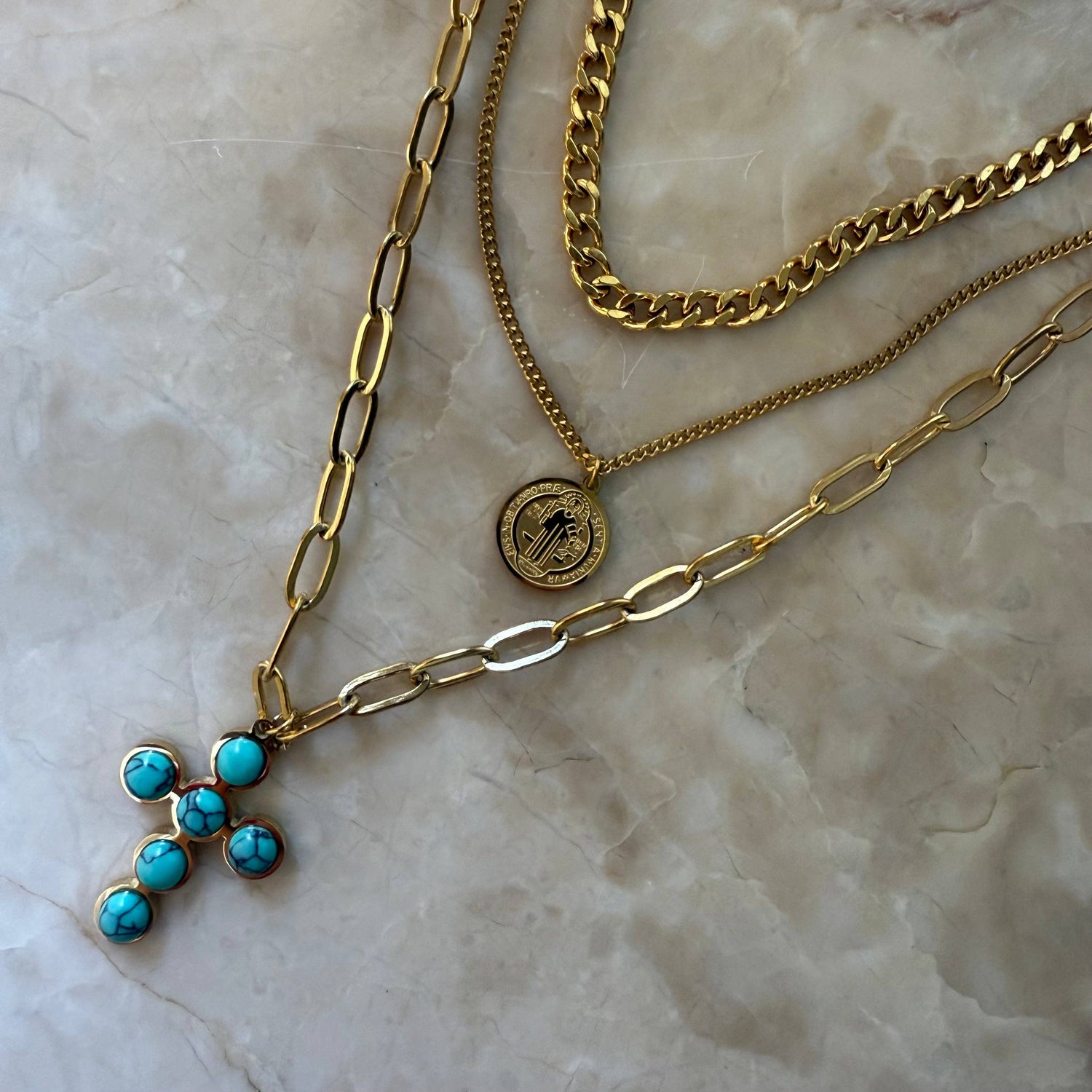 Pre-Stacked Turquoise Layers Set