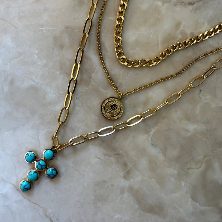 Pre-Stacked Turquoise Layers Set