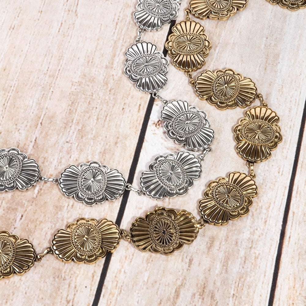 Gold Flower Medallion chain belt