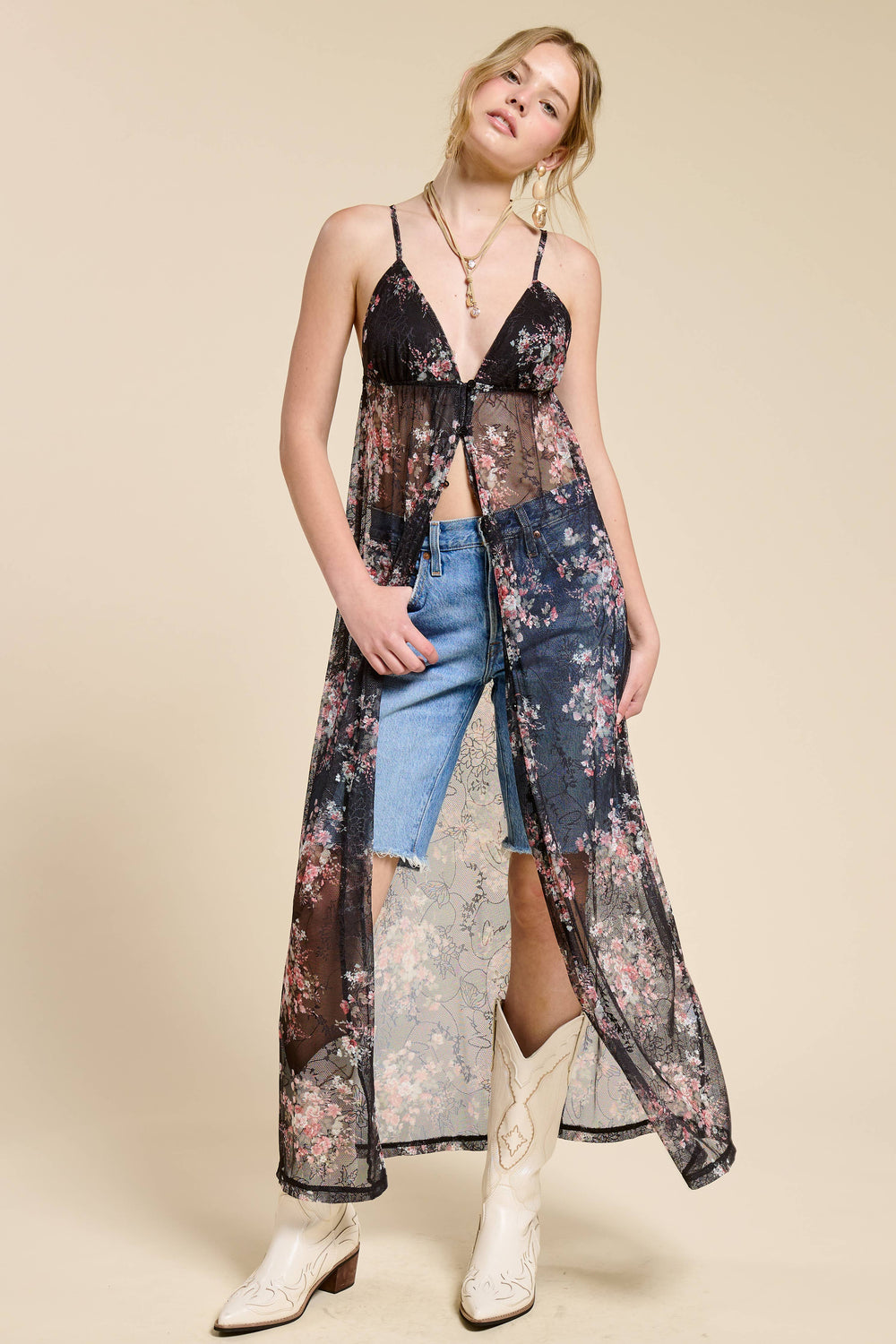 Floral Lace Maxi Dress Cover Up