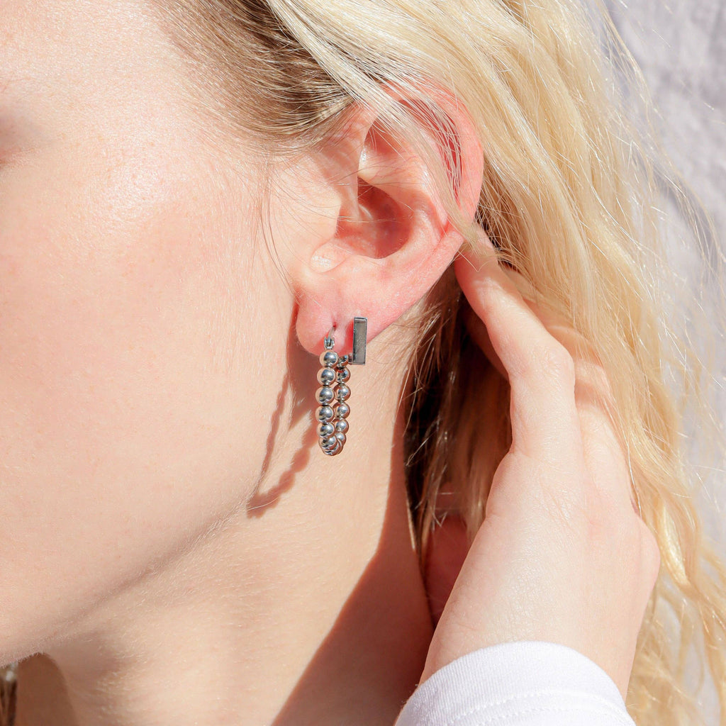 Ball Hoop Earrings