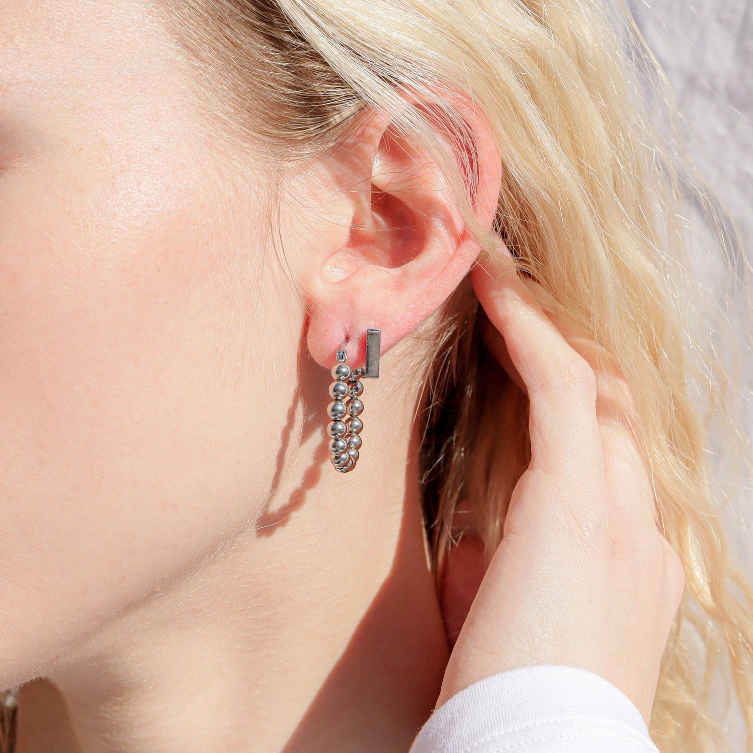 Ball Hoop Earrings