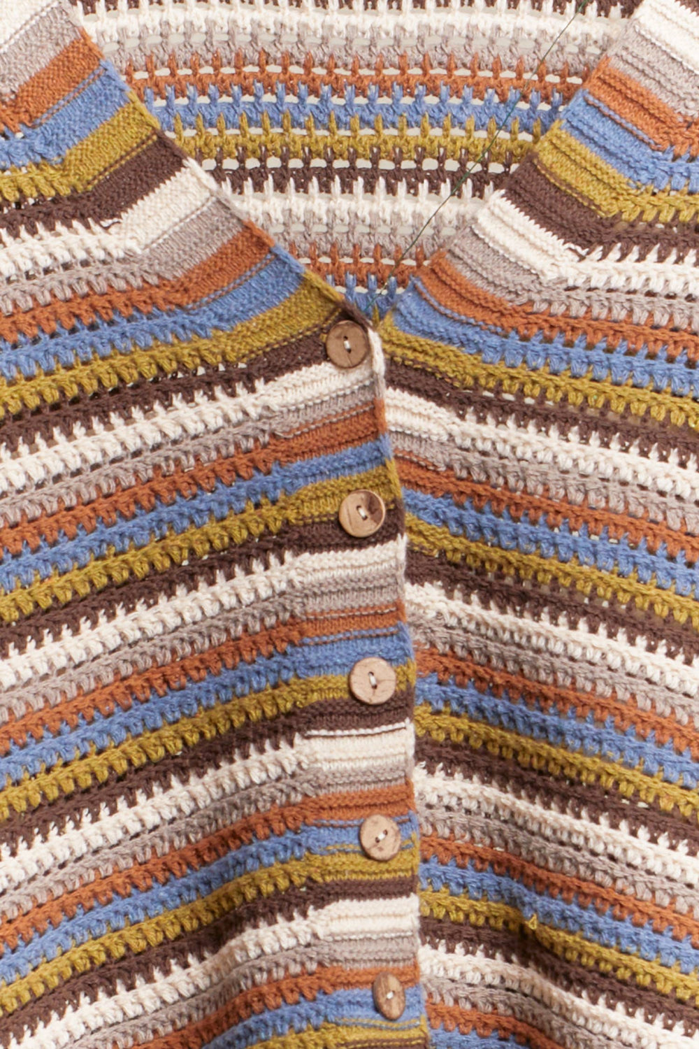 Multi Color Striped Button Down Cardigan