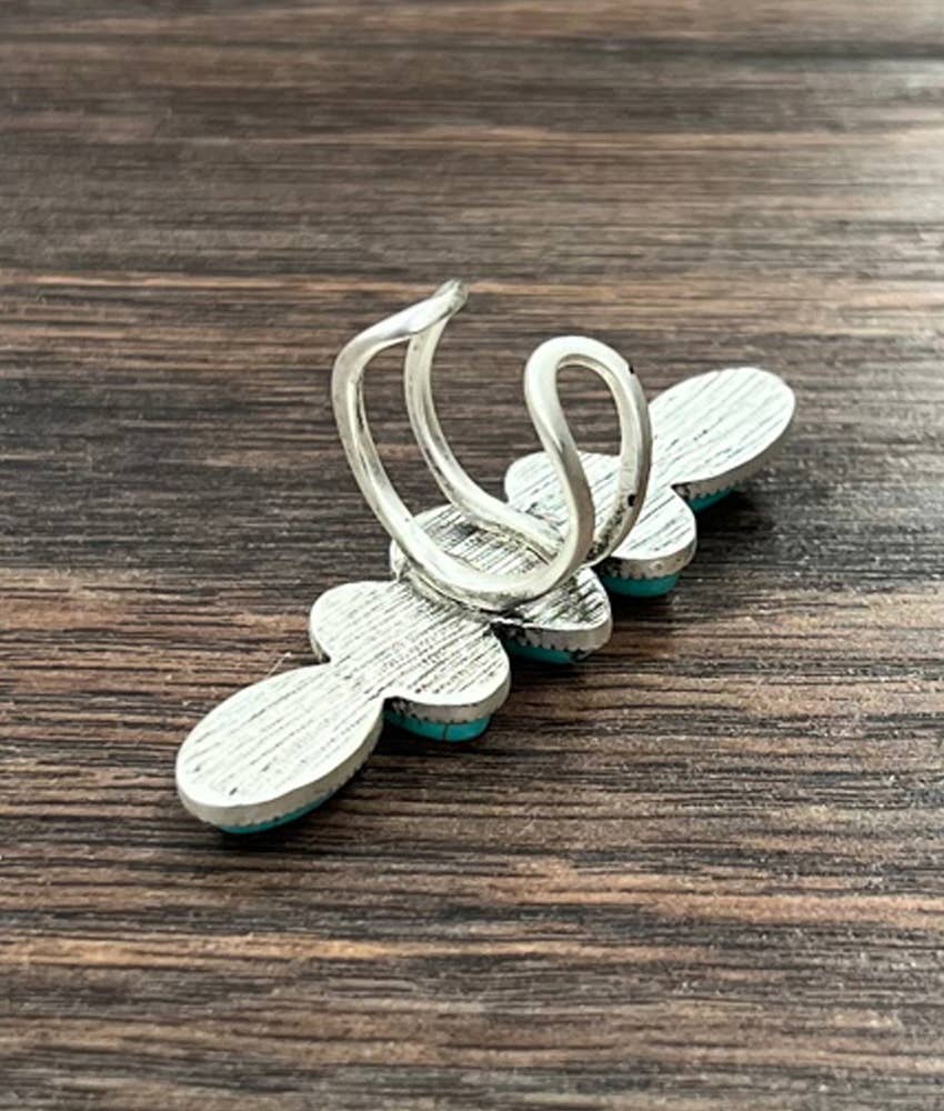 Stacked Turquoise  Adjustable Ring