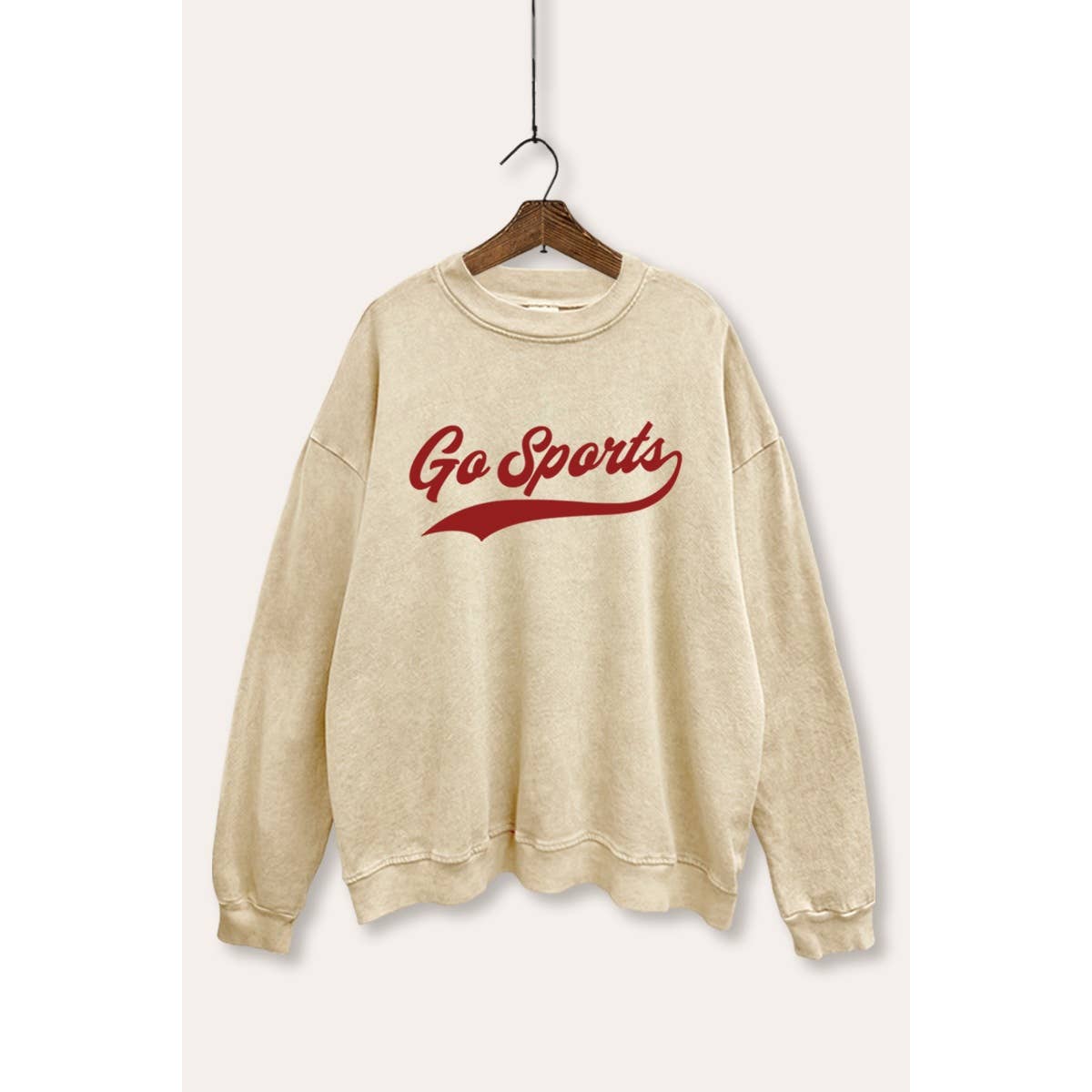 Go Sports Varsity Typography Mineral Wash Sweatshirt