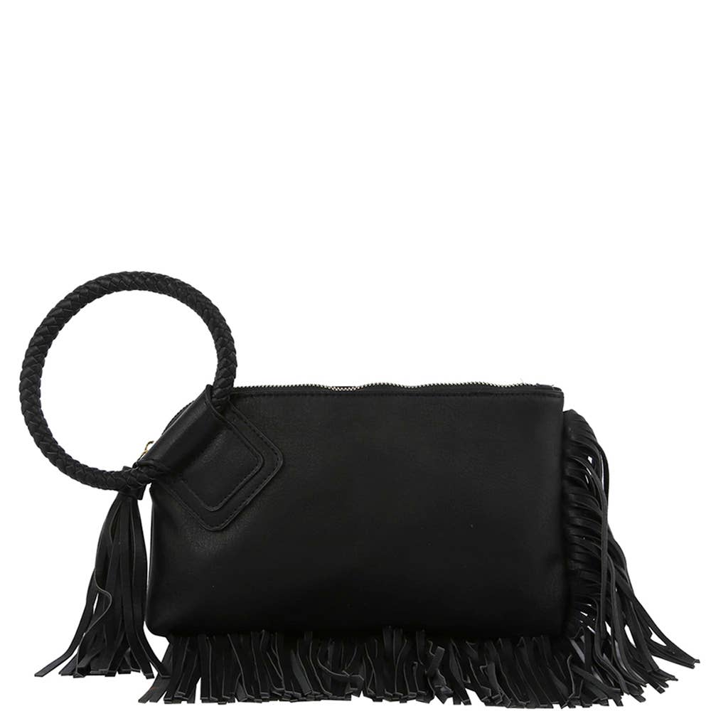 Wristlet Fringe Clutch Bag