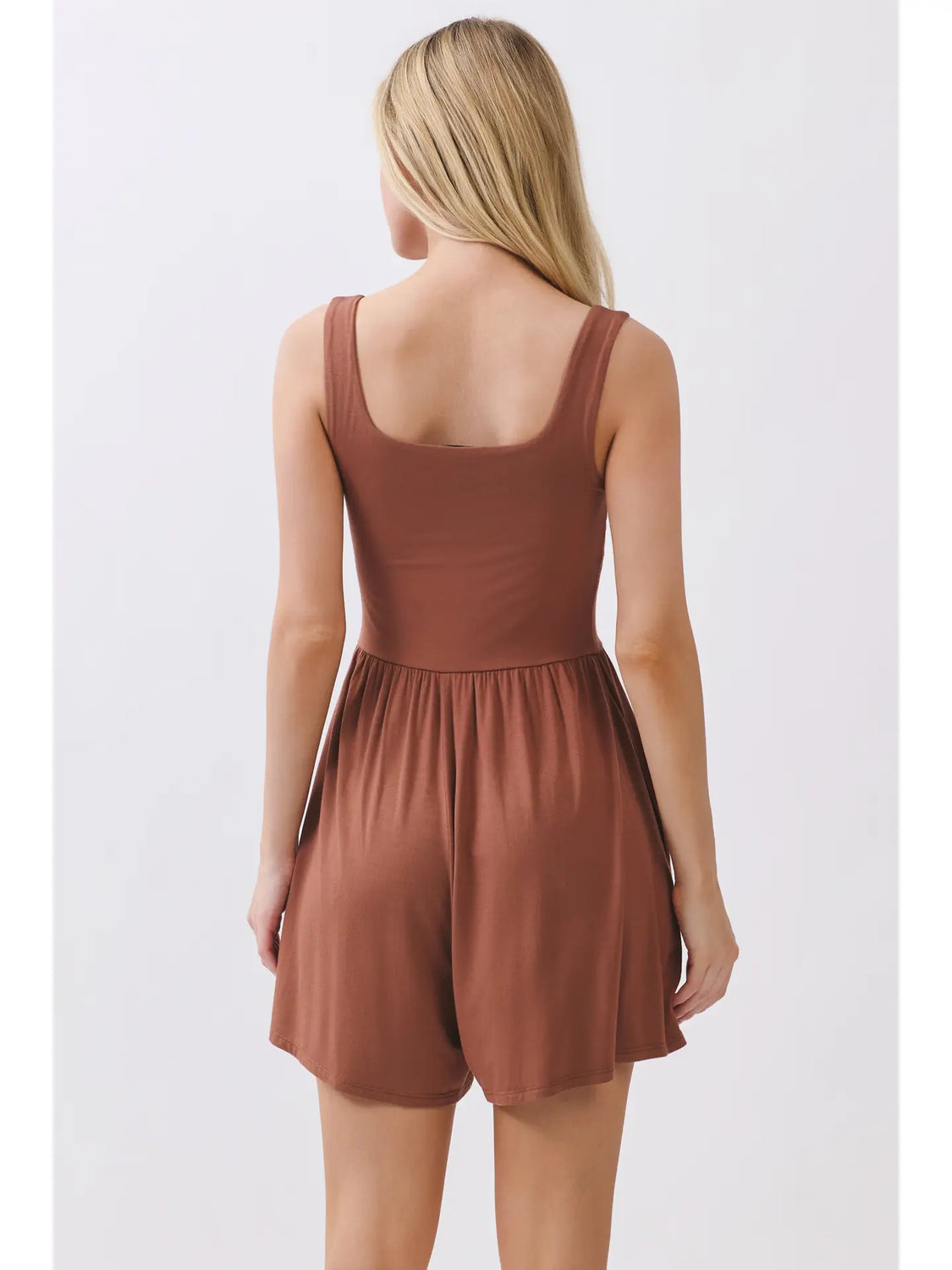 Wide Strap Almond Romper