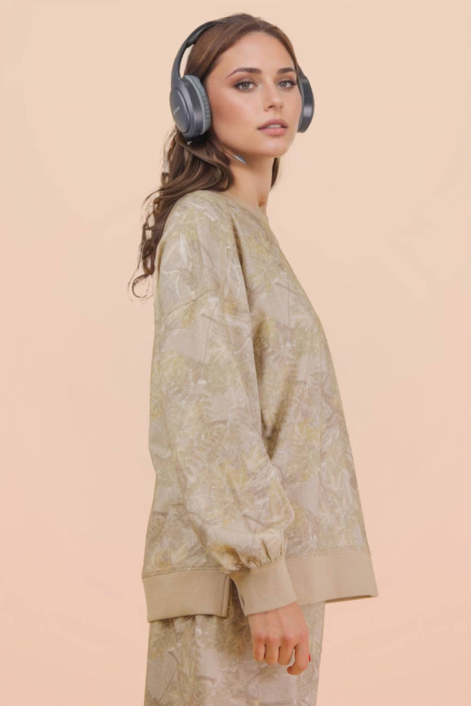Light Wash Camo Pullover