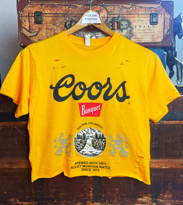 Coors Crop Distressed T-Shirt