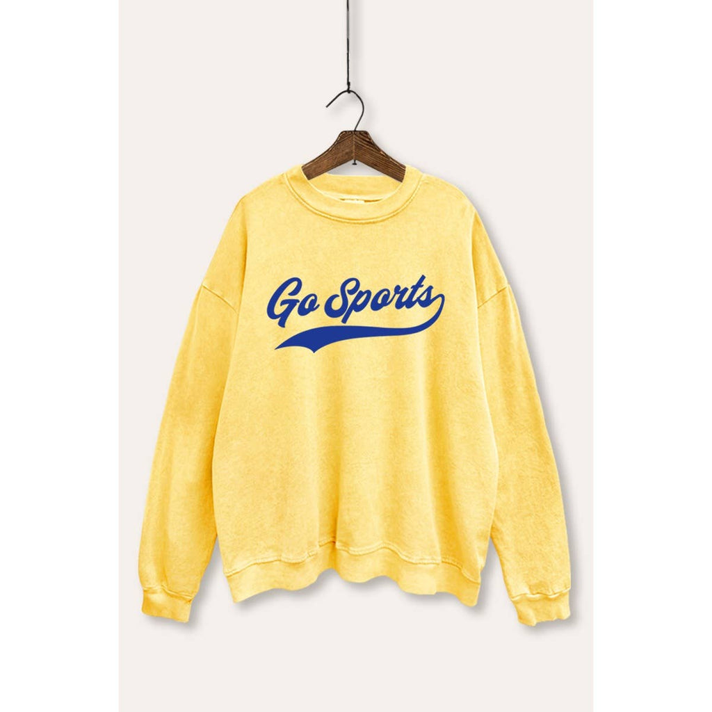 Go Sports Varsity Typography Mineral Wash Sweatshirt