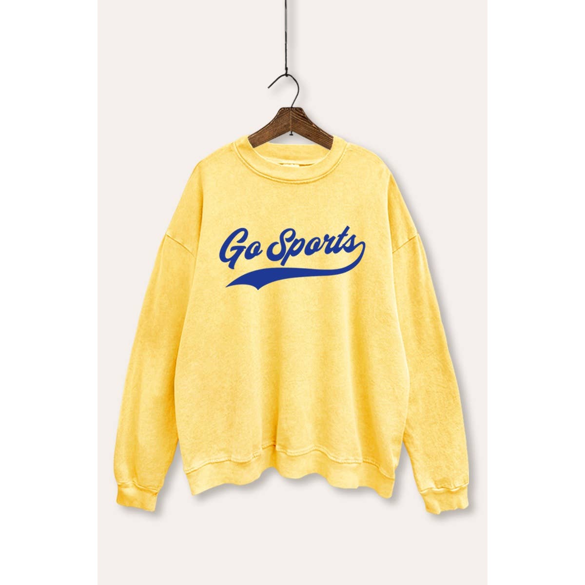 Go Sports Varsity Typography Mineral Wash Sweatshirt