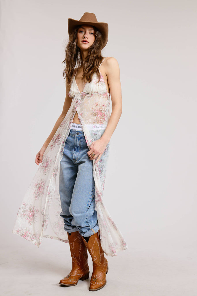 Floral Lace Maxi Dress Cover Up