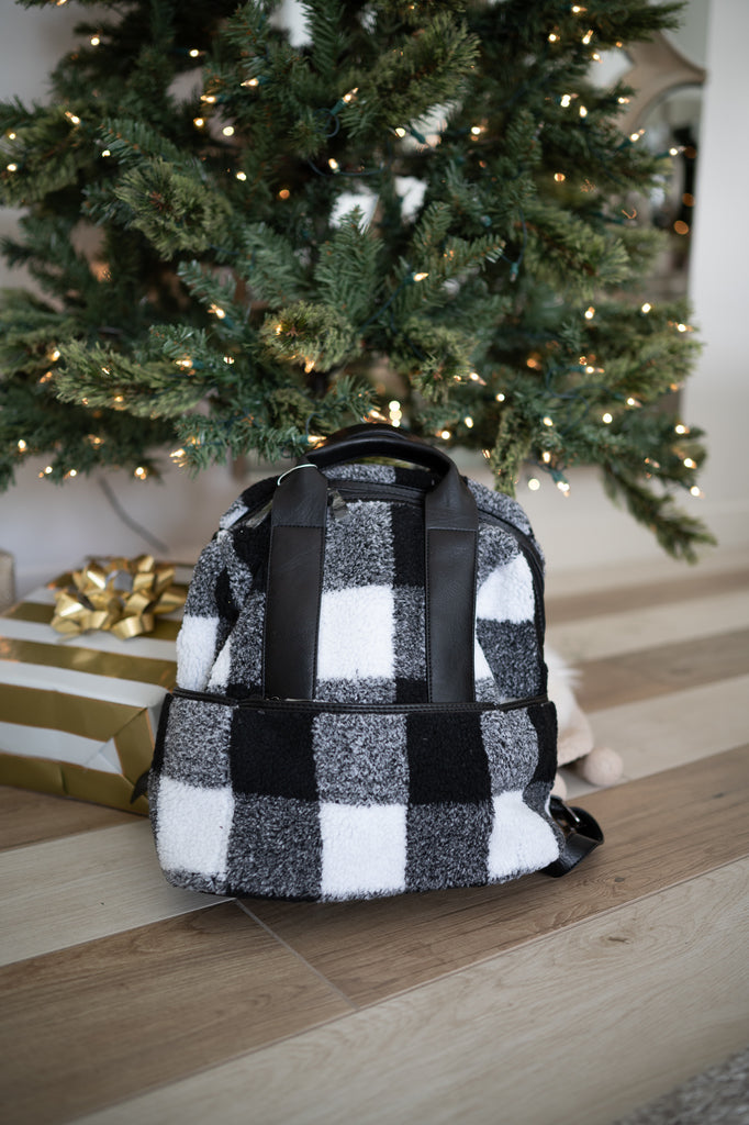 Plaid Sherpa Backpack