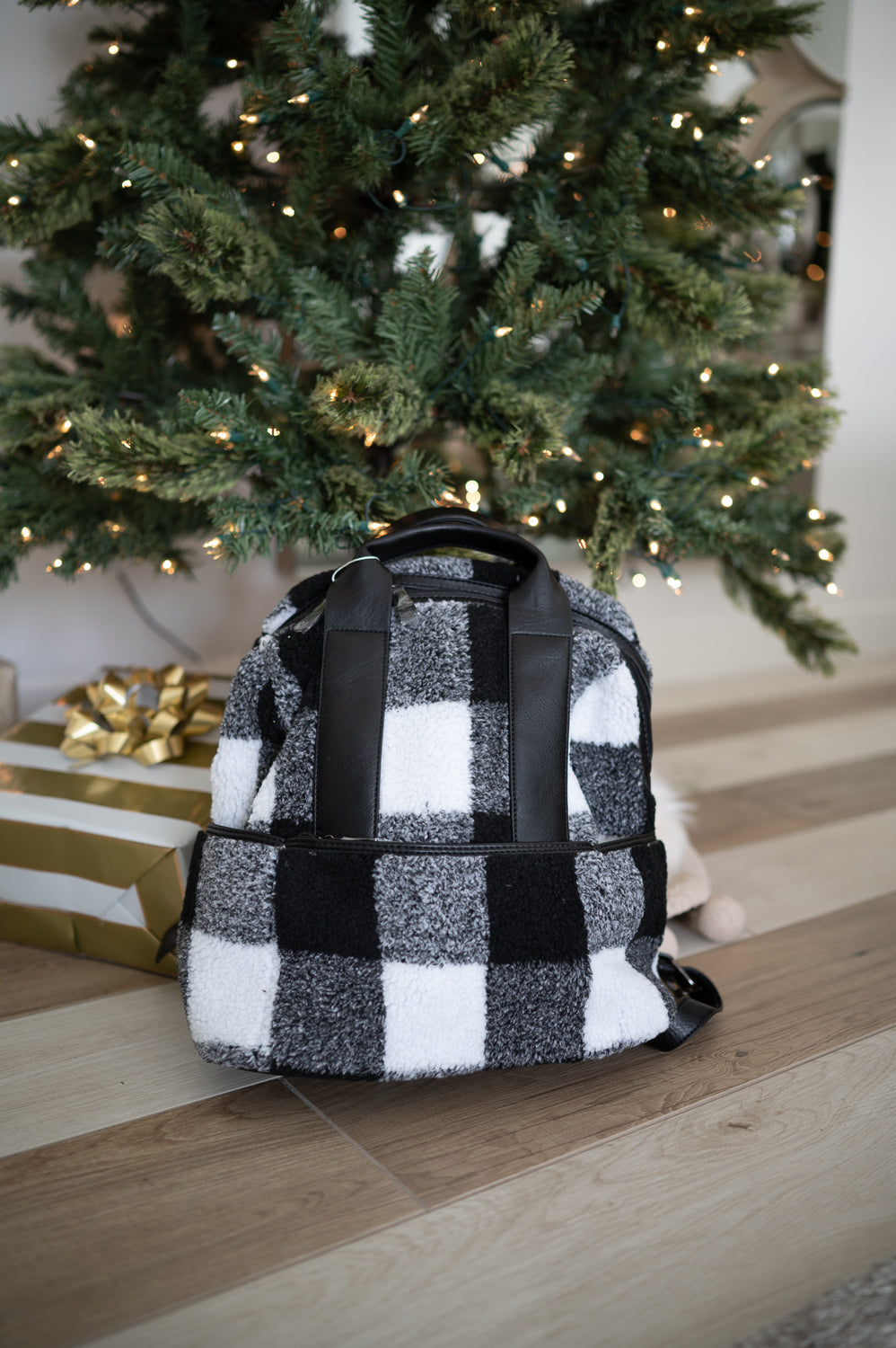 Plaid Sherpa Backpack