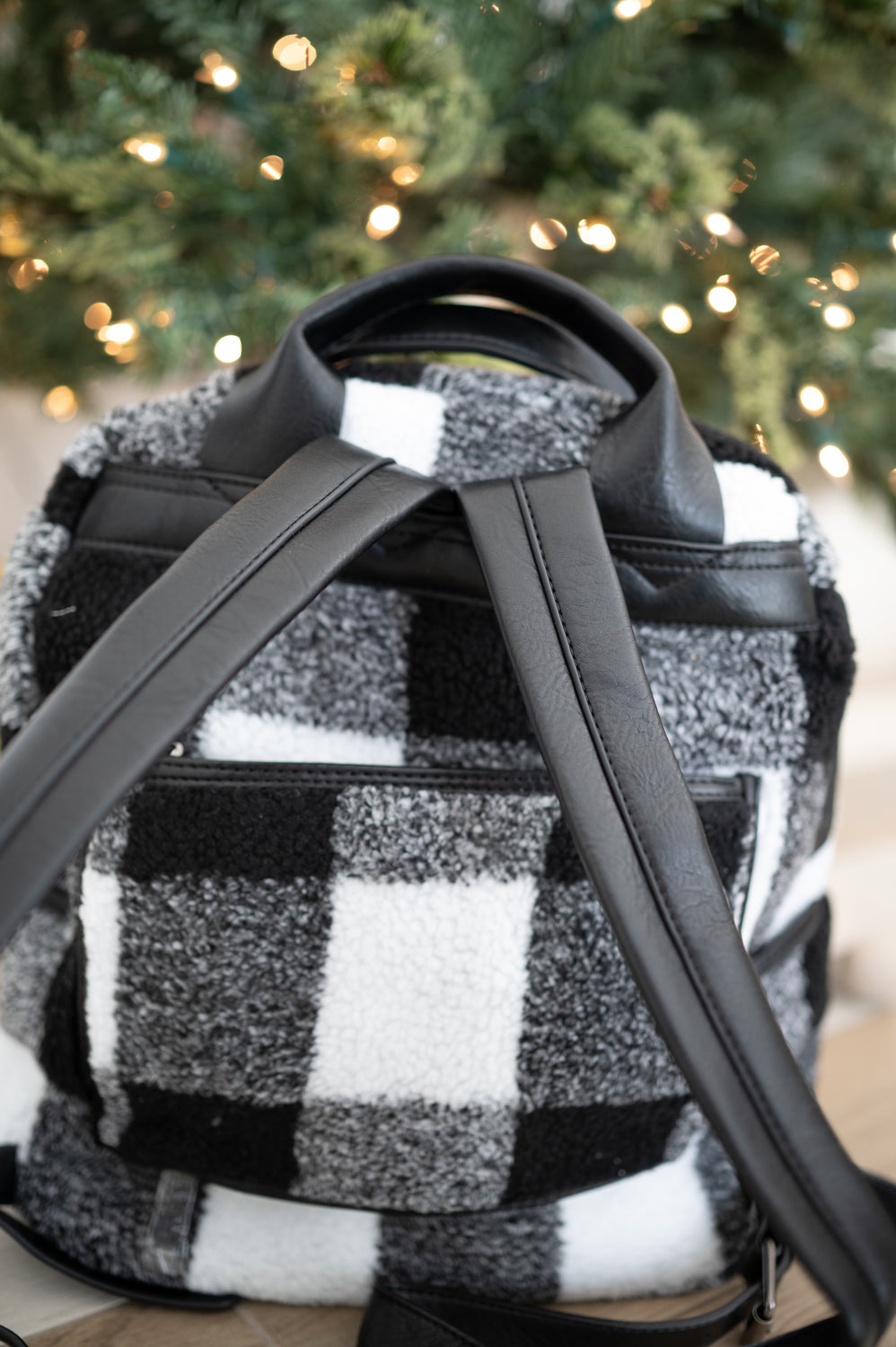 Plaid Sherpa Backpack